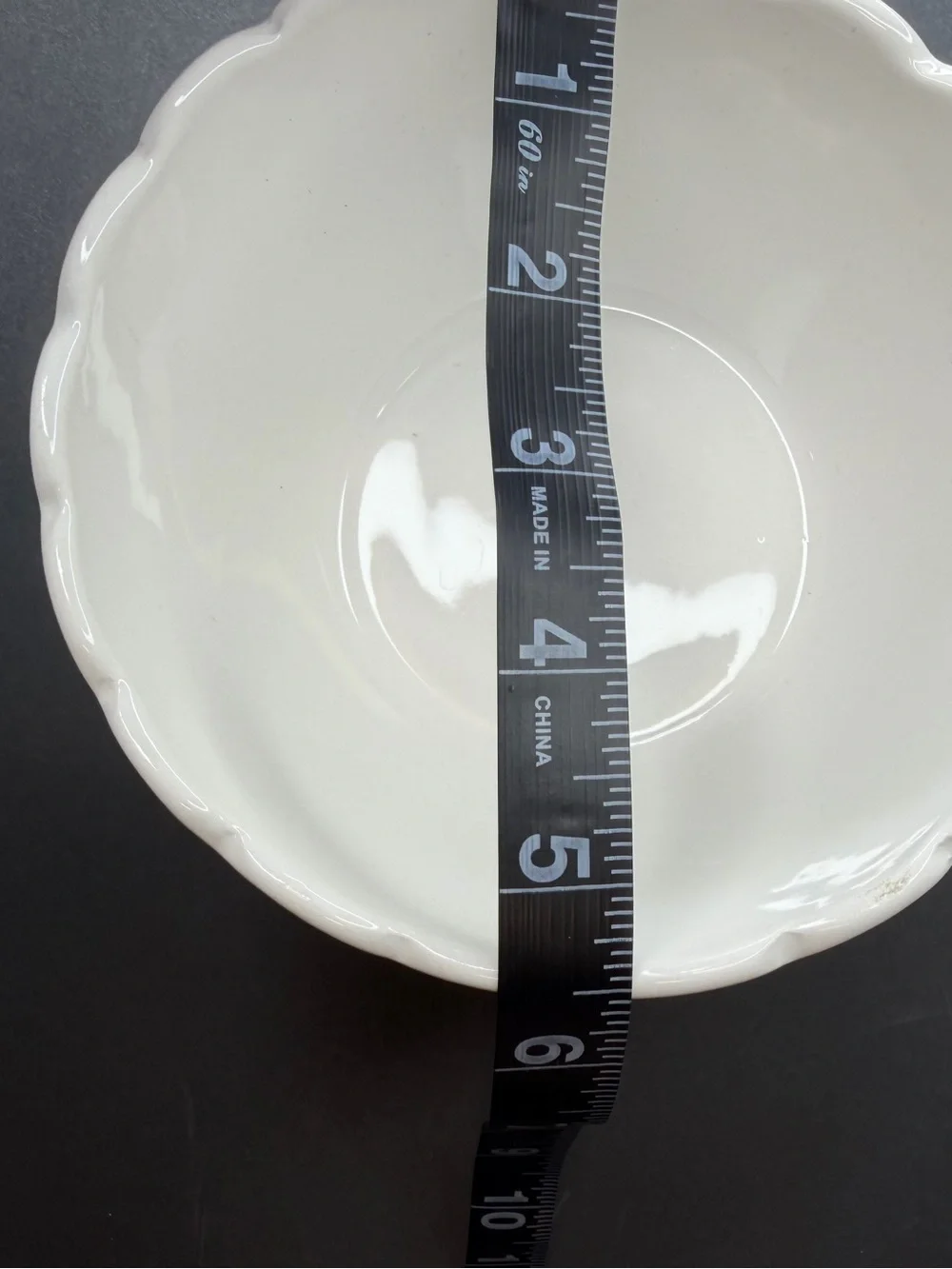 Mellow & Mod White Heart Scalloped Ceramic Bowl Set of 4 Coquette Cottagecore